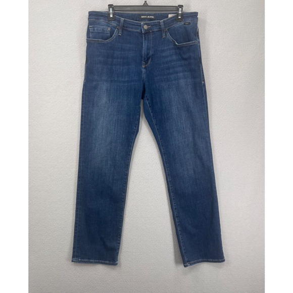 Mavi Jeans Mens 34x31.5 Blue Matt Relaxed Straight Leg Denim Pants Casual Preppy